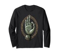 Buddha Hand Gesture Abhaya Mudra Zen Buddhism Hindu Elegant Long Sleeve T-Shirt