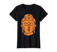 Buddha Head Buddhist Wisdom Value Graphic T-Shirt, Women, Black, L