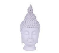 Buddha Head Sculpture - White Buddha Statue Figurine for Home Zen Decor, Asian Buddhist Meditation Decoration, Tranquil Spiritual Artwork for Mindfulness and Relaxation