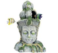 Buddha Head Statue Aquarium Decorations Resin Fish Hideout Betta Cave for Large Fish Tank Ornaments Betta Sleep Rest Hide Play Breed