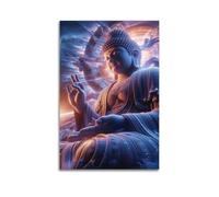 Buddha In Cosmic Light Wall Art, Divine Decor For Home And Meditation Space Artistic Wall Mural Modern Hanging Decor Poster12x18inch(30x45cm)