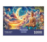 Buddha in Dream Jigsaw Puzzle 1000 Piece -Buddha (moonlit) Puzzles for Adults Gifts Recycled Paper Educational Game Decompression52x38cm/1000pcs