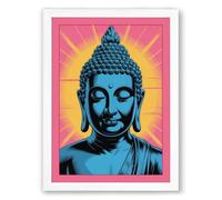 Buddha in Radiance Modern Framed Wall Art Print A2 (59.4×42cm) White, Wall Decor for Living Room, Bedroom, Office & Home, Ready to Hang, Art Gift