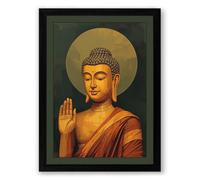 Buddha in Radiance Religious & Spiritual Framed Wall Art Print A3 (42×29.7cm) Black, Wall Decor for Living Room, Bedroom, Office & Home, Ready to Hang, Art Gift