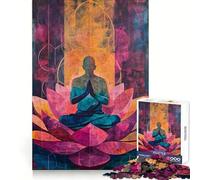 Buddha in The Lotus Jigsaw Puzzles for Adults1000 Piece Mental Exercise Peaceful Fun Snug Lock Great Gift (38x52cm)