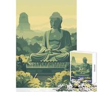 Buddha in Valley Zen Art Hard Jigsaw Puzzle for Adults 1000 Pieces Birthday Gifts Difficult Hard Home Decoration Toys for And 14 Years And over (38x52cm)