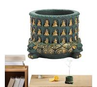 Buddha Incense Burner Decoration, Coil Incense Stick Bowl, Artistically Worked, Harmonious Energy Style, Compact Shape, Gentle Fragrance , Finish, Positive Space Effect for Altar