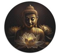 Buddha Jigsaw Puzzles for Adults, 1000 Piece 1000 Piece Round Jigsaw Puzzle Brain Teaser Game, Interactive Family Game, Suitable for Ages 14+ 67.5x67.5cm