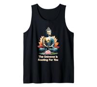 Buddha Lotus Flower Yoga The Universe is Rooting for You Tank Top