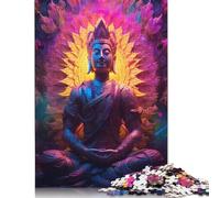 Buddha Lotus Puzzles500 Pieces Wooden Puzzle Jigsaws for Adults Brain Teaser Puzzles For Adults 500pcs (52x38cm)