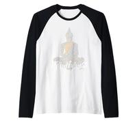 Buddha Matrix Art Zen Mindfulness Loving Kindness Meditation Raglan Baseball Tee