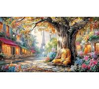 Buddha-meditating-among-colorful-lotus-flowers Recycled Paper Jigsaw Puzzles 1000Pc Educational Games Fun and Challenging Family Game Great Gift Idea for Decompression 38x26/1000pcs