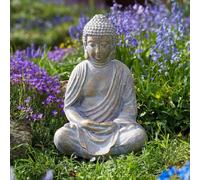 Buddha Meditating Garden Statue Ornament Gold Finish Praying Buddha Large 47cm