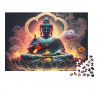 Buddha Meditation Art 1000pc Jigsaw of Eco-friendly Board Colourful Jigsaws As A Fun And Challenging Family Game for Collectible Art 52x38cm/1000pcs