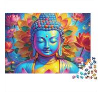 Buddha Meditation Art Jigsaw Puzzles 1000 Pieces with Clean Edges Centenary Jigsaws As A Concentration Training Puzzle for Decompression And Decor 52x38cm/1000pcs