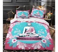 Buddha Meditation Comforter Cover 3D Design Printed Durable 3 Pcs Bedding Set Zipper digital Art_1 Quilt Cover Luxury Machine Washable for Kids Girls Boys Adults Women Teens Super king（260x220cm）