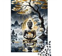 Buddha Meditation Scene 1000 Piece Recycled Jigsaw Puzzle for Adults Reusable Stress Relief Challenging Brain Teaser 70x50cm/1000pcs