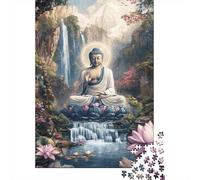 Buddha Meditation Scene 1000 Piece Thickened Jigsaw Puzzle Grown-Ups Easy Store Relaxation Hobby Engaging Brain Teaser 38x26cm/1000pcs