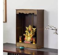 Buddha Meditation Shrine for Desktop, Vintage Prayer Shelf for Home Altar, Decorative Buddhist Table for Offices and Temples