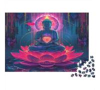 Buddha Meditation-spiritual Digital Art Jigsaws 1000 Pieces for Adults with Precision Cut Centenary Jigsaws Lotus Meditation Buddha As A Stress Relief Puzzle for Fun Activity for Home 52x38cm/1000pcs