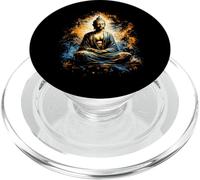 Buddha Meditation Zen Spiritual Art Distressed Splatter PopSockets PopGrip for MagSafe