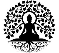 Buddha Metal Wall Art for Meditation and Yoga, Zen Home Decor Metal Silhouette Plaque for Yoga Studio and Indoor Spaces