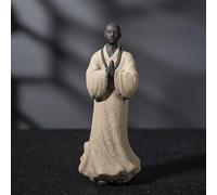 Buddha Monk Statue - Ceramic Little Zen Monk Figure for Bonsai, Rockery, Fish Tank Landscape Decor