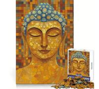 Buddha Mosaic Art Poster Adult Jigsaw1000 Pieces Thought Challenge Slow Leisure Cut Precisely Thoughtful Gift (38x26cm)