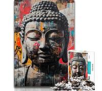 Buddha Oil Painting Jigsaw Puzzles for Adults Teenagers Jigsaws Puzzle,Relax Games Is Ideal As A Gift for The Whole Family (38x26cm)