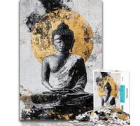Buddha Oil Painting Puzzles for Adults Teens 1000 Pieces,Help The Brain Exercise Addictive Toys to Cultivate Patience Great Gift (38x26cm)