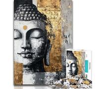 Buddha Oil Painting Puzzles for Adults Teens 1000 Pieces,Help The Brain Exercise Addictive Toys to Cultivate Patience Great Gift (38x26cm)