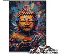 Buddha Oil Painting Puzzles for Teenagers Teens 1000pc Puzzle, Educational Games Home Decoration Suitable for Desktop Decoration (26x38cm)