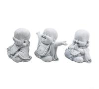 Buddha Outdoor Statues with a Smile Sturdy Resin Construction for Various Settings (A+B+C)