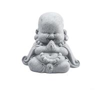 Buddha Outdoor Statues with a Smile Sturdy Resin Construction for Various Settings (B)