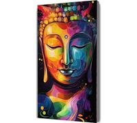 Buddha Paint by Numbers for Adults 30x60cm,Religion Painting by Numbers Kits Children Beginner, DIY Canvas Adult Crafts Oil Painting with Paint Brushes Acrylic Pigment Drawing Paintwork Framed LE-614