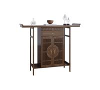 Buddha Pooja Meditation Shrine Table - 47.2" Walnut Buddhist Altar for Home Prayer, Greek & Catholic Saints, Ancestral Counter, Spiritual Decor