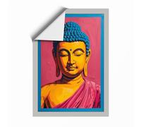 Buddha Pop Art Unframed Wall Art Print A4 (29.7×21cm), Wall Decor for Living Room, Bedroom, Office & Home, Art Gift