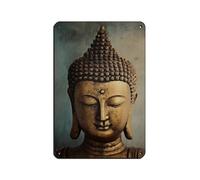Buddha Poster Enlightenment Download Tin Sign Vintage Metal Pub Club Cafe Bar Home Wall Art Decoration Poster Retro 8x12inch(20x30cm)