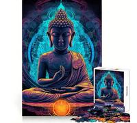 Buddha Psychadelic Mandala Jigsaw Puzzles for Adults1000 Pieces Memory Training Serene Escape Flawless Cut Birthday Gift (38x26cm)