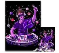 Buddha Psychedelic DJ 1000 Piece Jigsaw Puzzle Wooden Puzzles Relaxing Entertainment, Home Decor 50x75CM/19.68x29.52inch