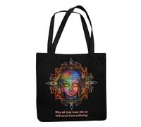 Buddha Quote Organic Cotton Vegan Tote Bag - Eco Friendly & Sustainable Vegan Bag - Stylish Vegan Gift