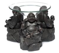Puckator Peace of the East Wood Effect Chinese Buddha Oil & Wax Burner - Living Room Accessories Wax Liquidizer Oil Burners For Essential Oils Wax Burners Melt Holder Room Fragrance Scents Melter