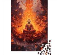 Buddha Rising through The Fire Puzzle Premium 100% Recycled Board 100% Recycled Cardboard Jigsaw Puzzle for Kids And Adults Age 12 Years Up 1000pcs (38x26cm)