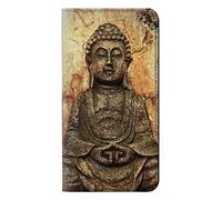Buddha Rock Carving PU Leather Flip Case Cover For Motorola Moto E6, Moto E (6th Gen)