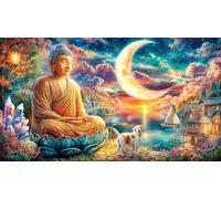 Buddha-seated-on-a-radiant-lotus 1000 Piece Recycled Paper Jigsaw Puzzle Fun Present & Activity for Home Educational Game Decompression Great Gift Idea for Wall Decoration and Gifts 38x52/1000pcs