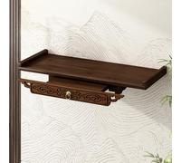 Buddha Shelf Altar Table, Wall-Mounted Buddhist Niche for Statue and Incense Burner, New Chinese Style Decor