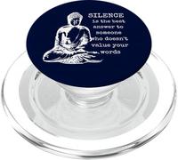 Buddha Silence Quote Meditation Zen Mindful Introvert PopSockets PopGrip for MagSafe