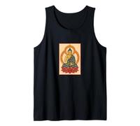 Buddha Sitting on Lotus Flower Spiritual Calm Meditative Tank Top