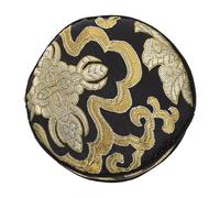Buddha Sound Bowl Cushion 10cm Black Gold round Cotton Cloth