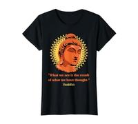 Buddha Spiritual Quote Buddhism Value Graphic T-Shirt, Women, Black, L